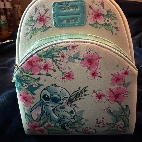 Disney Green and Blue Mini Backpack with Floral and Aquatic Design - Picture 1 of 3